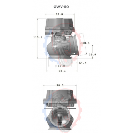 Wastegate Externe Garrett GVW 50 Gris Swapland