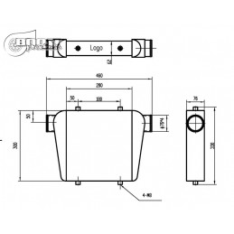Echangeur Intercooler 280x300x76mm – Ø76mm 2