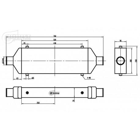 Echangeur Intercooler 520x197x90mm – Ø63mm