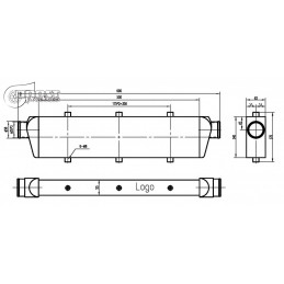 Echangeur Intercooler 550x140x65mm – Ø55mm 2