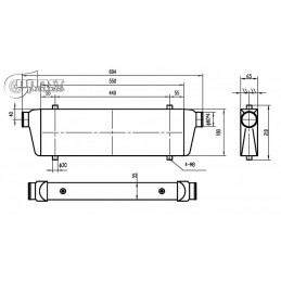 Echangeur Intercooler 550x180x65mm – Ø60mm 2
