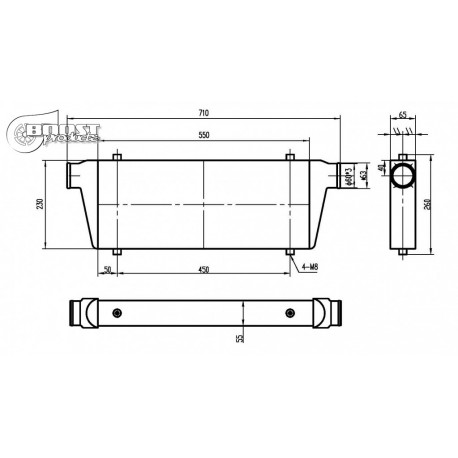Echangeur Intercooler 550x230x65mm – Ø60mm