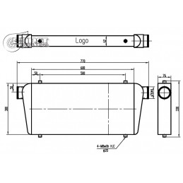 Echangeur Intercooler 600x300x76mm – Ø76mm 2