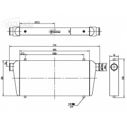 Echangeur Intercooler 600x300x76mm – Ø63mm 2