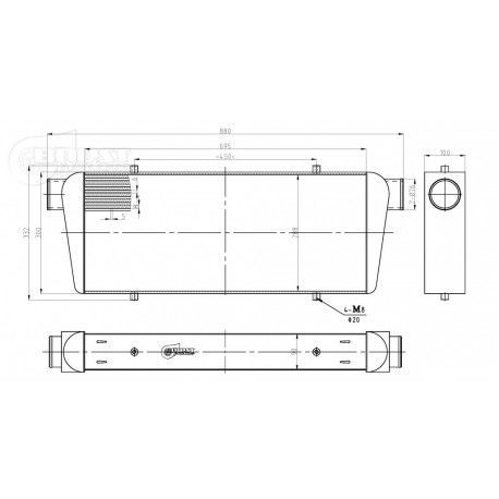 Echangeur Intercooler 700x300x100mm – Ø76mm