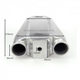 Echangeur air eau 275X225X90mm - Ø66mm 2