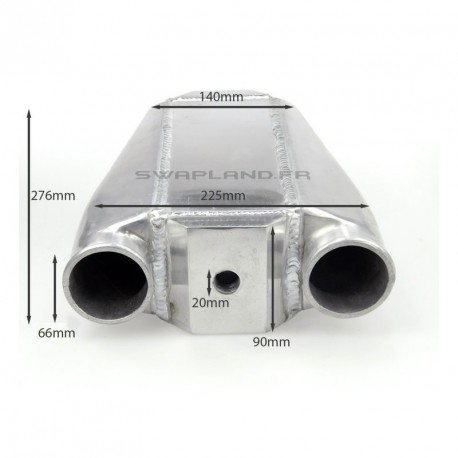 Echangeur air eau 275X225X90mm - Ø66mm