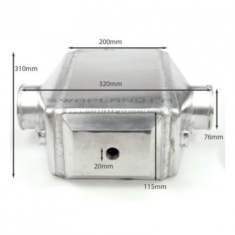 Echangeur air eau 310X320X115mm - Ø76mm