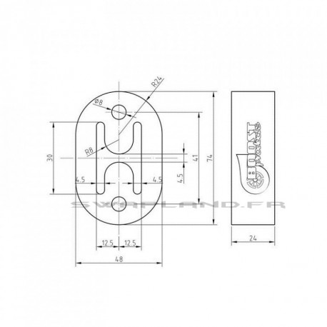 Silent bloc d'échappement haute résistance Ø 8 mm