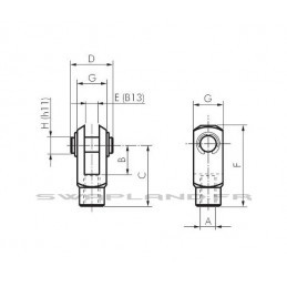 Chape avec filetage M10 2