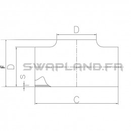Té extrudé sans collerette 60.3 X 2 2