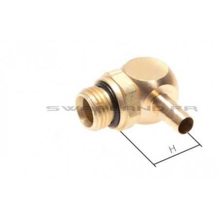 Raccord en laiton 90° M5 pour durite 4 mm -SWAPLAND-