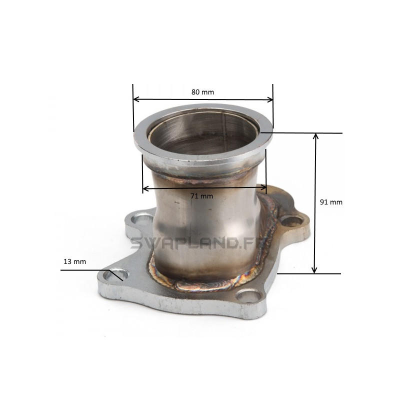 Bride sortie turbo 5 trous Subaru vers v-band 63.5mm - SWAPLAND