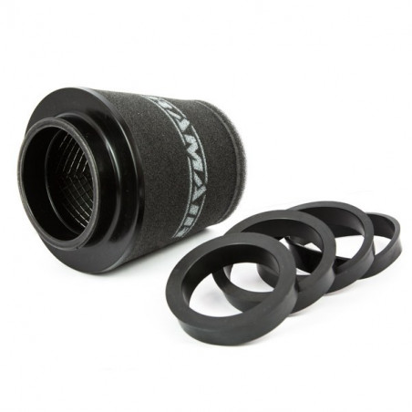 FILTRE A AIR UNIVERSEL EN MOUSSE POUR KITS PERSONNALISES - Entrée 90MM AVEC ANNEAUX DE RÉDUCTION