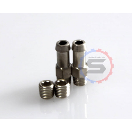 Raccord 1/8 NPT vers durite silicone 6 mm avec bouchons - SWAPLAND