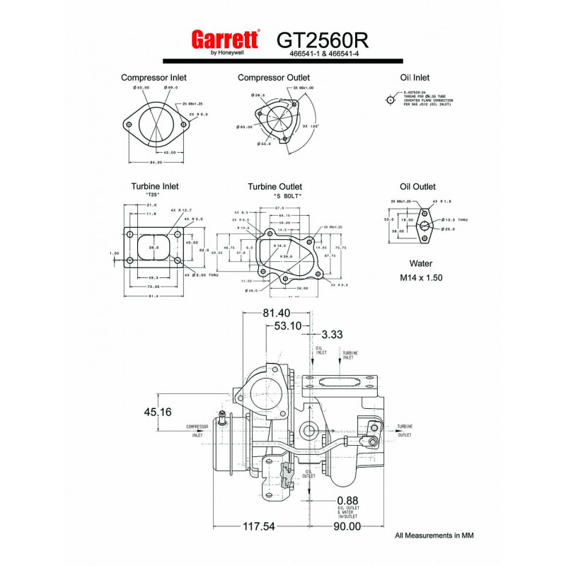 Turbo upgrade Garrett GT2560R 836023-5003S / 466541-3 - SWAPLAND -