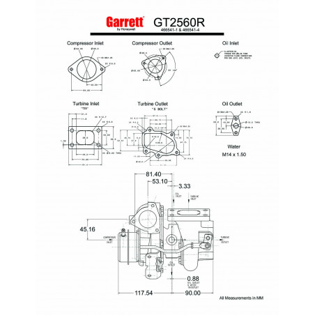 Turbo upgrade Garrett GT2560R 836023-5003S / 466541-3 - SWAPLAND -