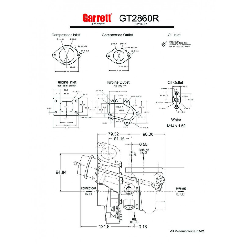Turbo upgrade Garrett GT2860R 836026-5004S / 707160-7 - SWAPLAND