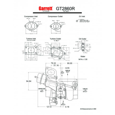 Turbo upgrade Garrett GT2860R 836026-5005S / 707160-5 - SWAPLAND
