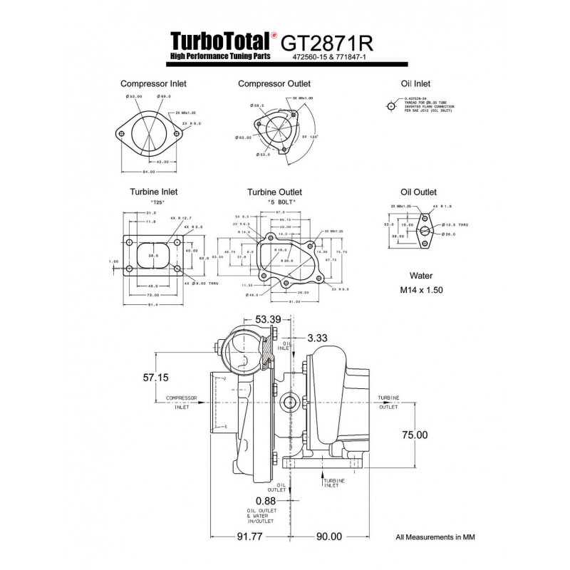 Turbo upgrade Garrett GT2871R 836026-5012S / 771847-1 - SWAPLAND