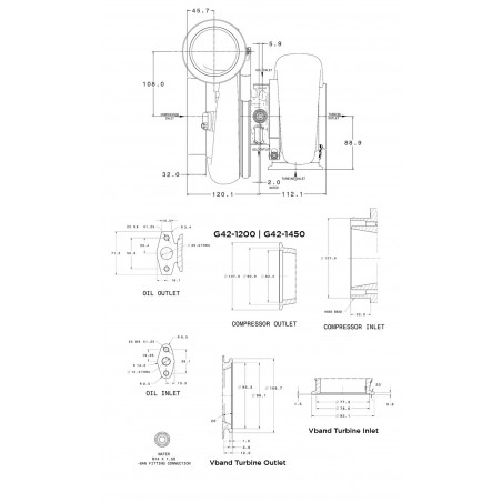 Turbo Garrett G42-1200 A/R 1.15 V-band - SWAPLAND