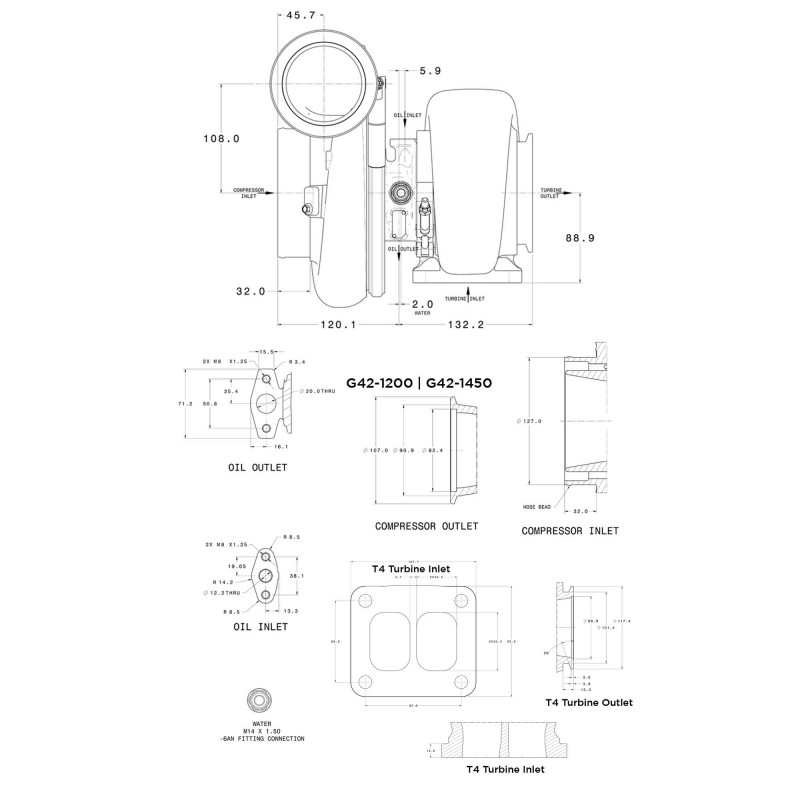 Turbo Garrett G42-1450 A/R 1.15 T4 - SWAPLAND