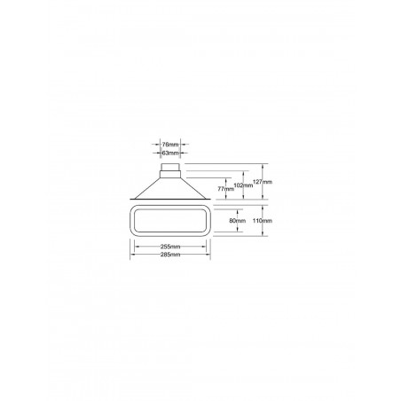 Ecope d'air 285x110x127mm pour gaine BOA Ø 63 / 76 mm noire - SWAPLAND