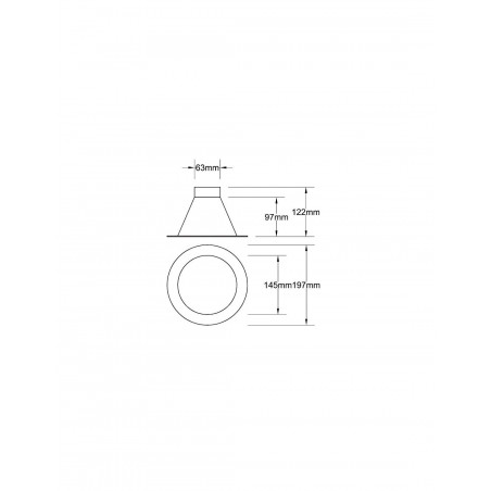 Ecope d'air 197x122 mm pour gaine BOA Ø63mm noire - SWAPLAND