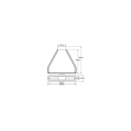 Ecope d'air 245x45x205 mm pour gaine BOA Ø 63mm noire - SWAPLAND