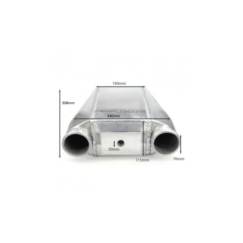 Intercooler air eau 310x310x115 mm entrée 76 mm - SWAPLAND -