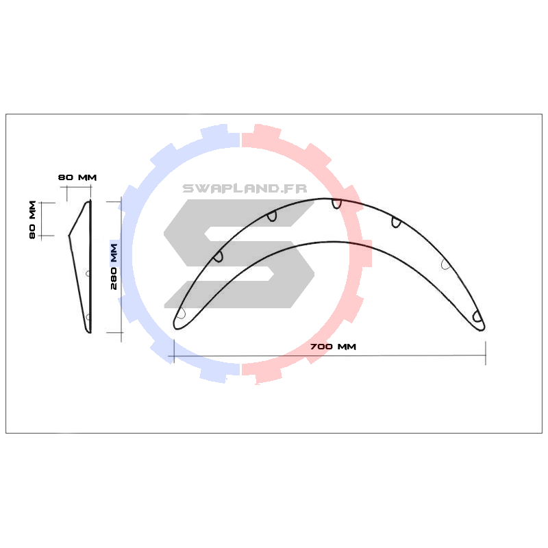 Elargisseur d'aile 74 cm / 8 cm