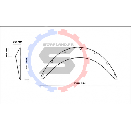 Elargisseur d'aile 74 cm / 8 cm