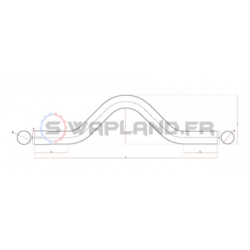 Tube chapeau de gendarme échappement inox diamètre 76 emmanchement simple - SWAPLAND