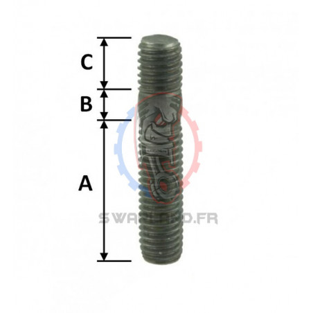 Goujon fileté M 8 X 40 longueur total 50 mm – SWAPLAND -