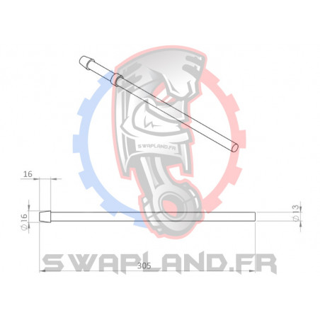 Support tige 13 mm pour échappement -SWAPLAND-