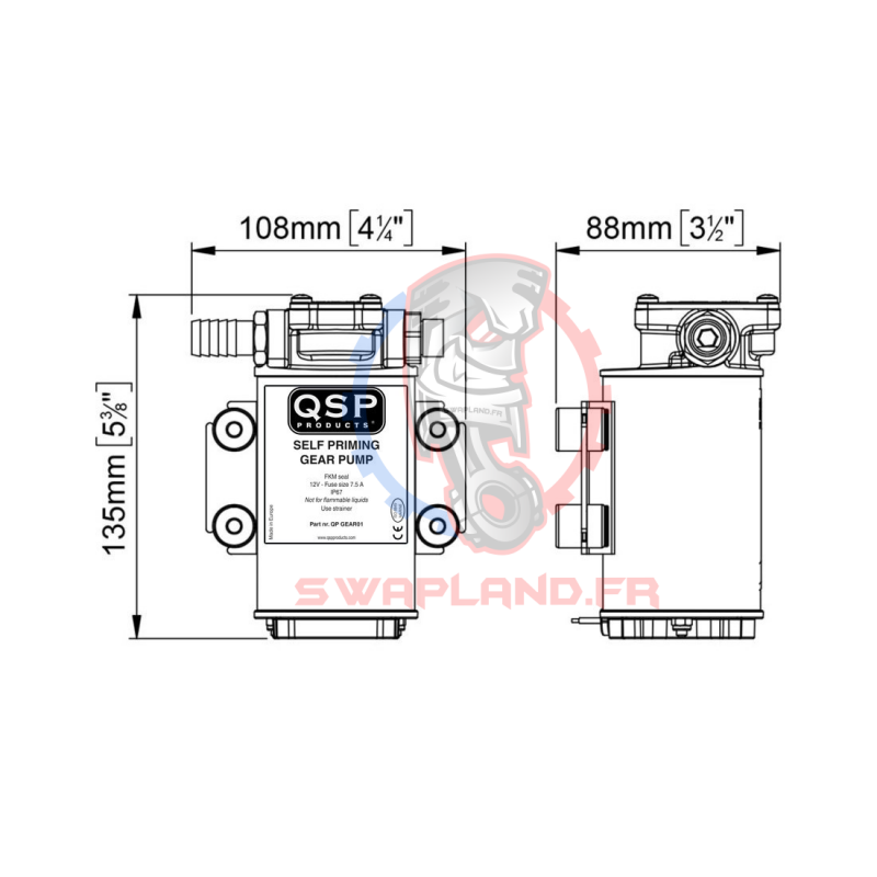 Pompe à huile électrique 12 volts - Swapland -