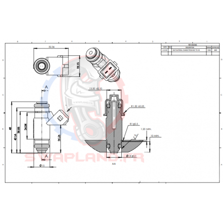 Injecteurs gros débit Siemens Deka 630cc court