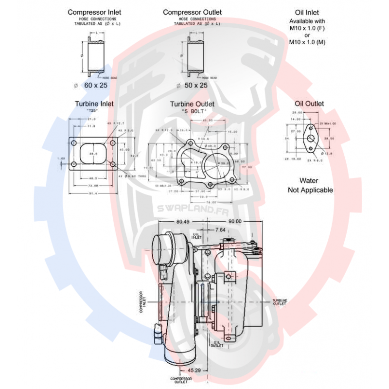 Turbo Garrett GT2252 AR 0.67 452187-5006S - Swapland -