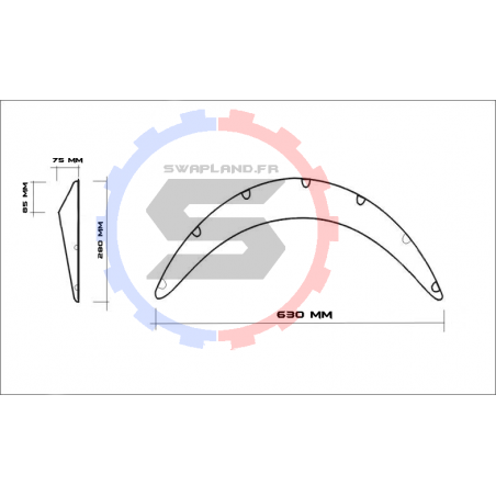 Elargisseur d'aile 63 cm / 5 cm
