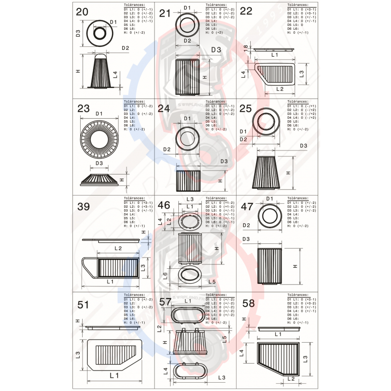 Filtre à air green de remplacement pour peugeot 