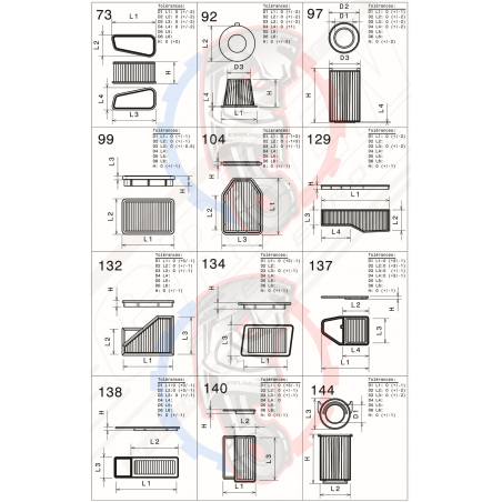 Filtre à air green de remplacement pour Ssang Yong 