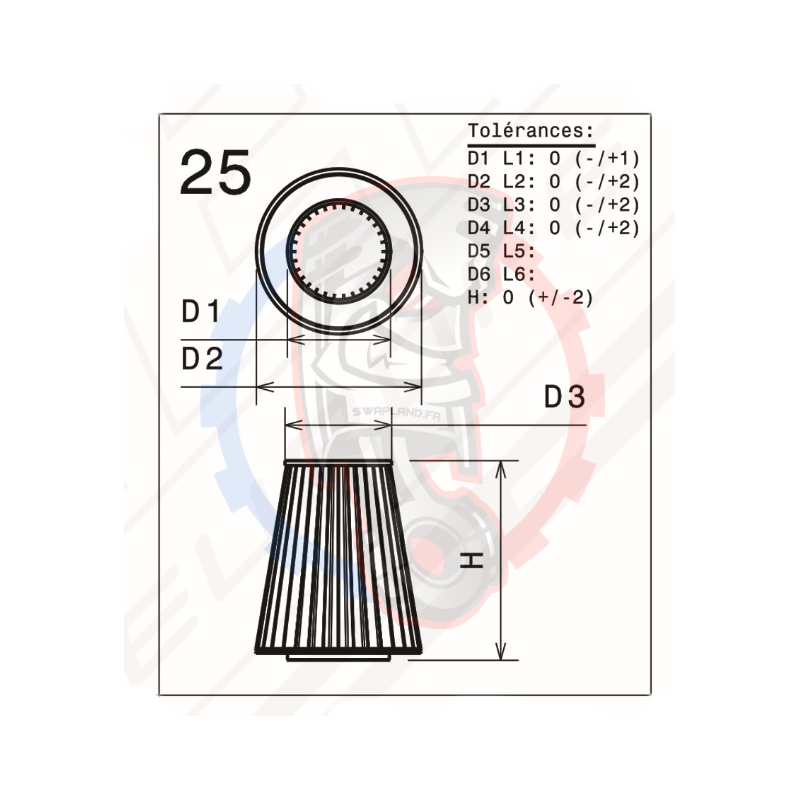 Conique standard Bi-cone Green filter - Swapland -