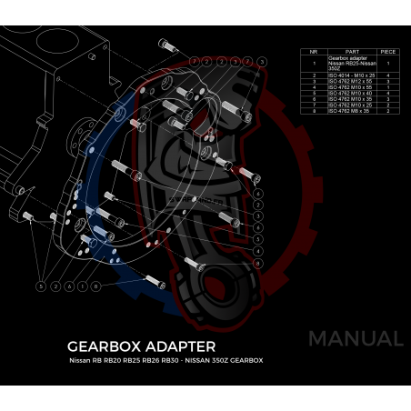 Kit embrayage conversion moteur Nissan RB pour boite NISSAN 350Z 370Z