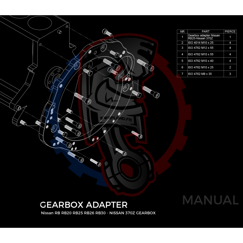 Kit embrayage conversion moteur Nissan RB pour boite NISSAN 350Z 370Z