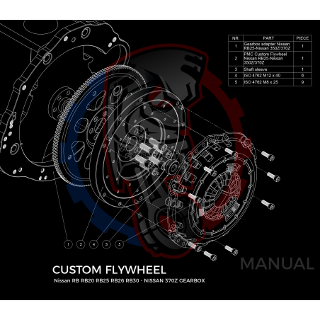 Kit embrayage conversion moteur Nissan RB pour boite NISSAN 350Z 370Z