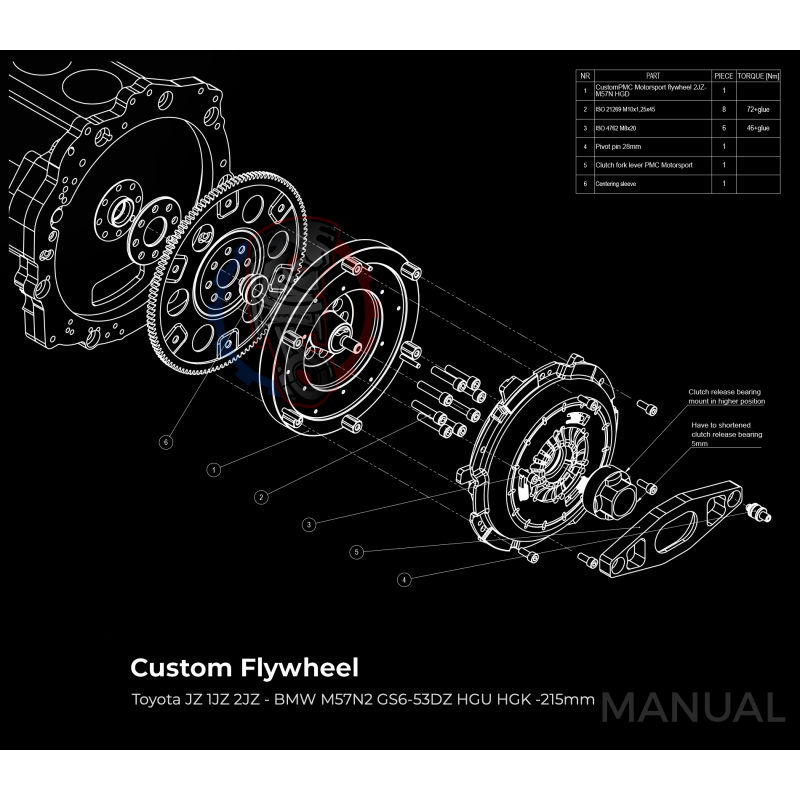 Kit Embrayage Conversion Moteur Toyota Jz Jz Pour Boite Bmw M Hgu