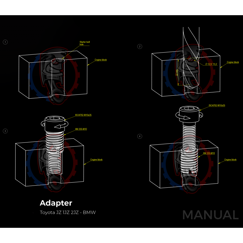 Kit embrayage conversion moteur Toyota 2JZ 1JZ pour boite BMW M57 HGU