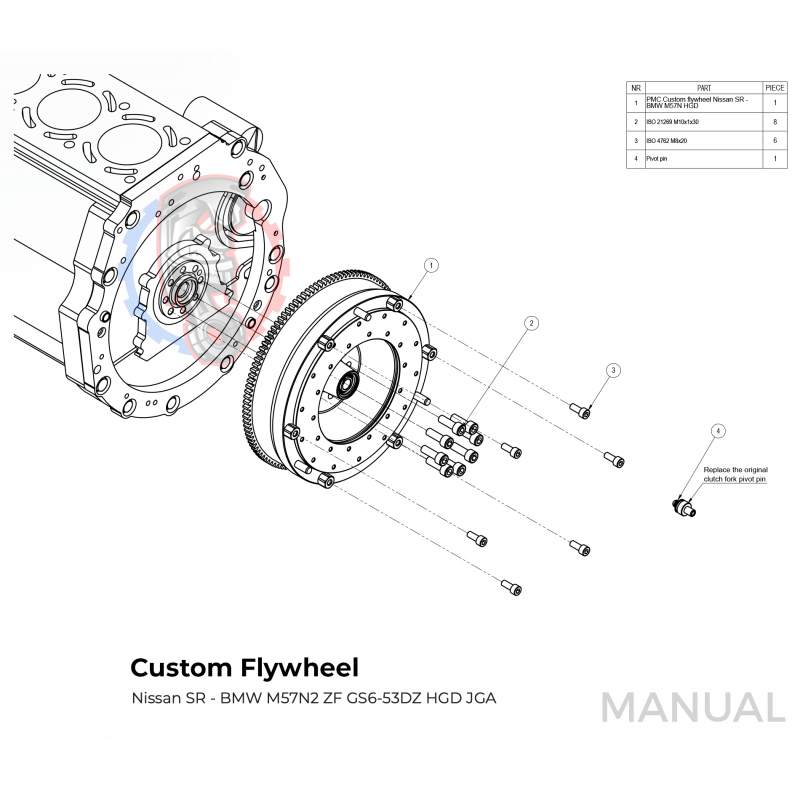 Kit embrayage Stage 1 conversion moteur Nissan SR pour boite BMW M57 HGD JGA