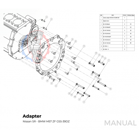 Kit embrayage Stage 1 conversion moteur Nissan SR pour boite BMW M57 HGD JGA