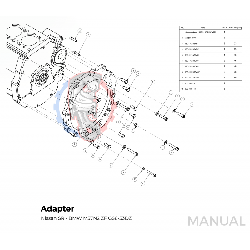 Kit embrayage Stage 1 conversion moteur Nissan SR pour boite BMW M57 HGU HGK